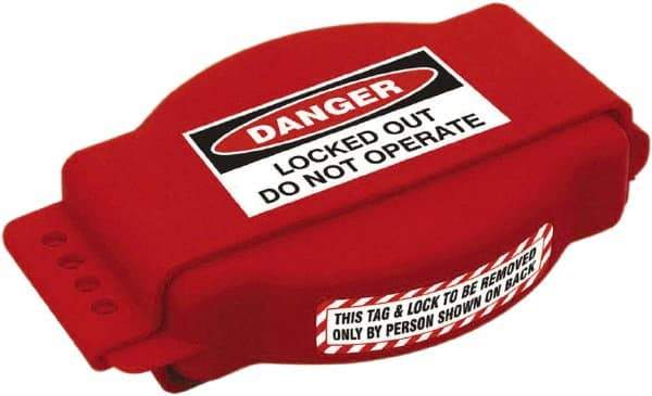 NMC - 1 to 6-1/2" Handle, Polypropylene Gate Valve Lockout - Red, 3/8" Max Shackle Diam - Apex Tool & Supply