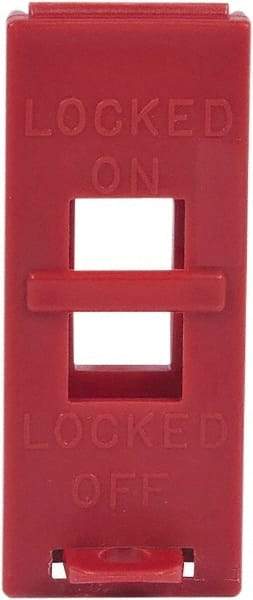 NMC - Polypropylene Wall Switch Lockout - 1/2" Lockout Length, 3-1/2" Lockout Thickness, 1-1/2" Lockout Width, 1 Padlock, English - Apex Tool & Supply