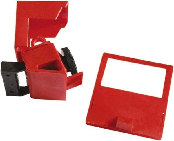 NMC - Polypropylene Single-Pole Circuit Breaker Lockout - 600 Volt, 2-3/4" Lockout Length, 1-3/4" Lockout Thickness, 1-13/16" Lockout Width, 1 Padlock, 1 Circuit, English - Apex Tool & Supply