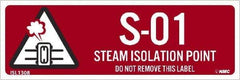 NMC - Energy Isolation Label - Legend: S - 01 THRU S - 10 DO NOT REMOVE THIS TAG STEAM ISOLATION POINT, English, Red, 3" Long x 1" High, Sign Muscle Finish - Apex Tool & Supply