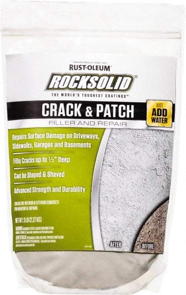 Rust-Oleum - 3 Lb Bag Crack-N-Patch - Concrete Gray, 1.5 Sq Ft Coverage - Apex Tool & Supply