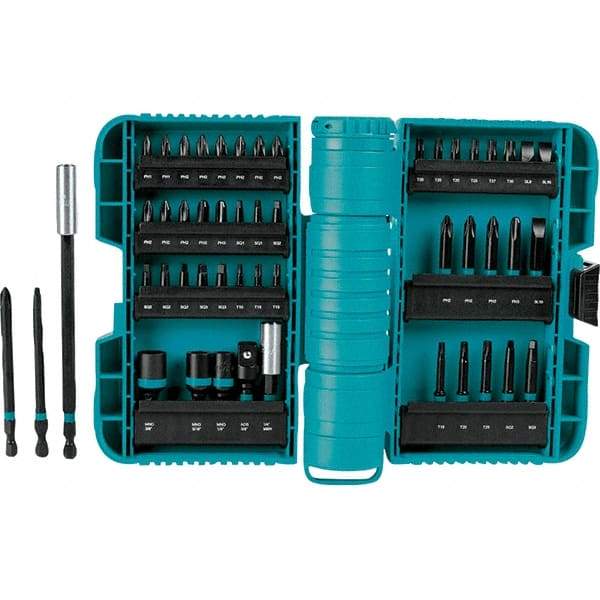 Makita - Power Bit, Insert Bit & Nut Driver Set - 1/4 to 3/8" Hex, #2, 1/4", 3/8" Drive, Phillips, Slotted, Torx, Square Point - Apex Tool & Supply