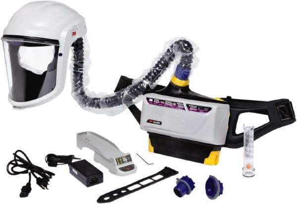 3M - Ratchet Adjustable 6-Point Suspension PAPR System - Hard Hat Headgear, Face Shield, Use for Powder Coating, Spray Painting & Painting - Apex Tool & Supply