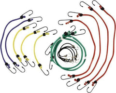 Erickson Manufacturing - Bungee Cord with S Hook - 10, 13, 18, 24, 30" OAL, Red/Blue/Green/Yellow - Apex Tool & Supply