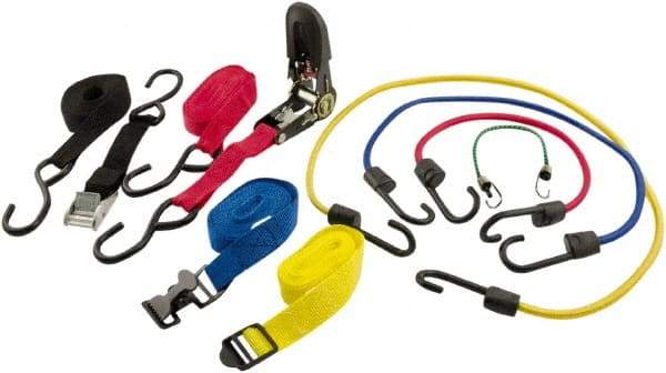 Erickson Manufacturing - Bungee Cord with S Hook - 18, 24, 36" OAL, Red/Blue/Green/Yellow - Apex Tool & Supply
