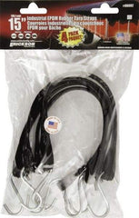 Erickson Manufacturing - Tarp Strap with S Hook - 15" OAL, Black - Apex Tool & Supply