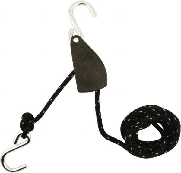 Erickson Manufacturing - Nylon Tite Rope Pulley - 1/2" Wide x 144" Long, Black, For Use with Pick Ups - Apex Tool & Supply