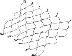 Erickson Manufacturing - Rubber Cargo Net - 70" Wide x 52" Long, Black, For Use with Pick Ups - Apex Tool & Supply