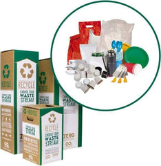 TerraCycle - 35 Gal Green & White Rectangle Recycling Container - Cardboard with Plastic Liner, Recycle Symbol, Break Room Waste Separation Graphic, 37" High x 15" Long x 15" Wide, Lid Included - Apex Tool & Supply