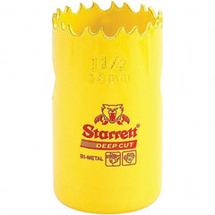 Starrett - 1-1/2" Diam, 2" Cutting Depth, Hole Saw - High Speed Steel Saw, Toothed Edge - Apex Tool & Supply