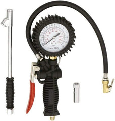 Milton - 2 to 175 psi Dial Easy-Clip Tire Pressure Gauge - 16' Hose Length, 2 psi Resolution - Apex Tool & Supply