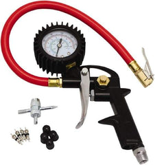 Milton - 0 to 150 psi Dial Easy-Clip Tire Pressure Gauge - 13' Hose Length, 2 psi Resolution - Apex Tool & Supply