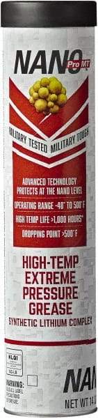 Nano Pro MT - 14 oz Cartridge Lithium High Temperature Grease - Dark Red, Extreme Pressure & High Temperature, 500°F Max Temp, NLGIG 2, - Apex Tool & Supply