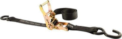 Erickson Manufacturing - 6' Long x 1-1/2" Wide, 3,000 Lb Basket Capacity, Polyester & Steel Web Sling - Black - Apex Tool & Supply