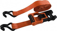 Erickson Manufacturing - 16' Long x 1-1/4" Wide, 2,500 Lb Basket Capacity, Polyester & Steel Web Sling - Red & Black - Apex Tool & Supply