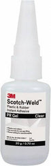 3M - 0.71 oz Tube Clear Instant Adhesive - Series Part Number PR Gel, 30 to 60 sec Working Time, 24 hr Full Cure Time - Apex Tool & Supply