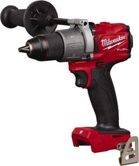 Milwaukee Tool - 18 Volt 1/2" Single-Sleeve Ratcheting Chuck Cordless Hammer Drill - 0 to 32,000 BPM, 0 to 550 & 0 to 2,000 RPM, Reversible - Apex Tool & Supply