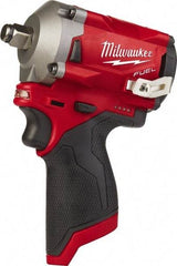 Milwaukee Tool - 1/2" Drive 12 Volt Pistol Grip Cordless Impact Wrench & Ratchet - 2,700 RPM, 0 to 3,200 BPM, 250 Ft/Lb Torque, Lithium-Ion Batteries - Apex Tool & Supply