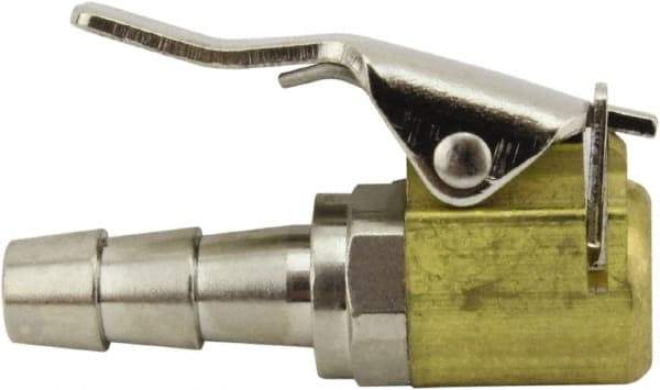Milton - 150 Max psi Closed Check Brass Air Chuck - Clip On Chuck, 1/4 Barbed - Apex Tool & Supply