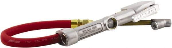 Milton - 160 Max psi Closed Check Aluminum/EPDM Inflator Gauge - Straight Dual Foot Chuck, 1/4 FNPT, 10 to 160 psi Pressure Range - Apex Tool & Supply