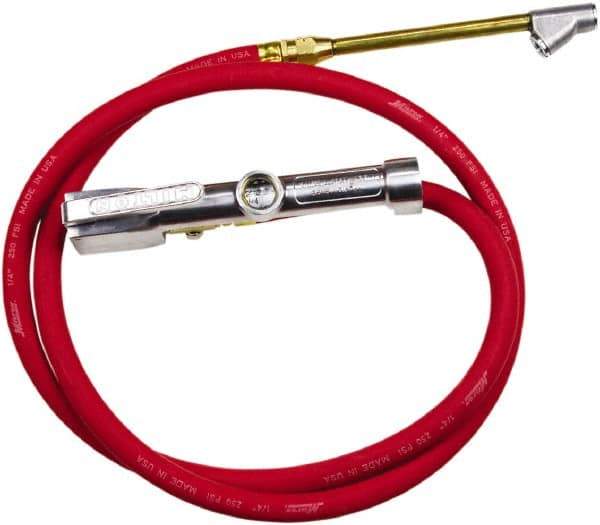 Milton - 160 Max psi Closed Check Aluminum/EPDM Inflator Gauge - Straight Dual Chuck, 1/4 FNPT, 10 to 160 psi Pressure Range - Apex Tool & Supply