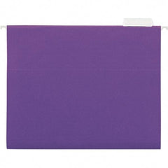 Universal One - 9-5/8 x 11-3/4", Letter Size, Violet, Hanging File Folder - 11 Point Stock, 1/5 Tab Cut Location - Apex Tool & Supply