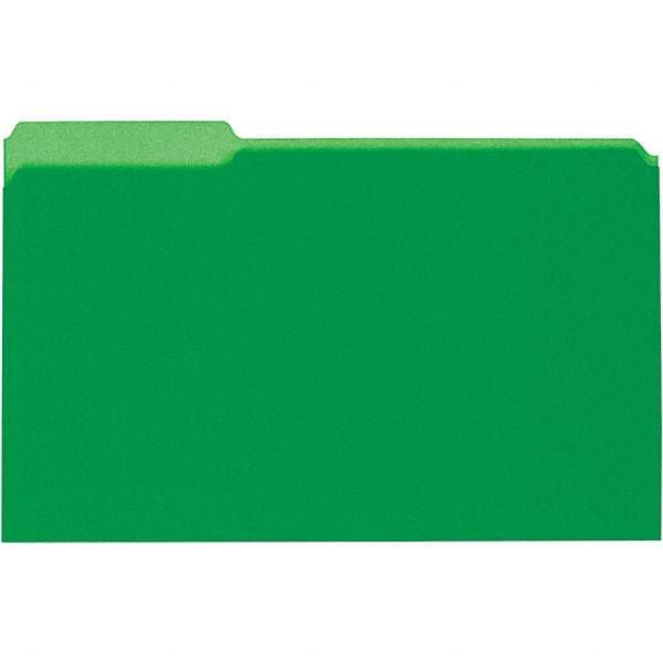 UNIVERSAL - 9-5/8 x 14-3/4", Legal, Green, File Folders with Top Tab - 11 Point Stock, 1/3 Tab Cut Location - Apex Tool & Supply