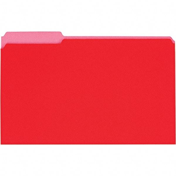 UNIVERSAL - 9-5/8 x 14-3/4", Legal, Red, File Folders with Top Tab - 11 Point Stock, 1/3 Tab Cut Location - Apex Tool & Supply