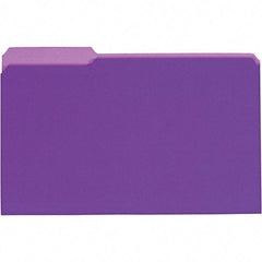 UNIVERSAL - 9-5/8 x 14-3/4", Legal, Violet, File Folders with Top Tab - 11 Point Stock, 1/3 Tab Cut Location - Apex Tool & Supply