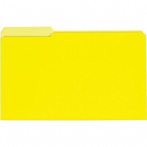 UNIVERSAL - 9-5/8 x 14-3/4", Legal, Yellow, File Folders with Top Tab - 11 Point Stock, 1/3 Tab Cut Location - Apex Tool & Supply