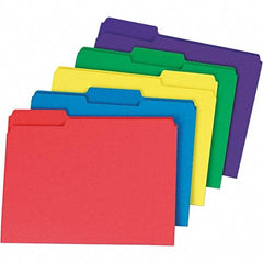 Universal One - 9-5/8 x 11-3/4", Letter Size, Assorted Colors, File Folders with Top Tab - 11 Point Stock, 1/3 Tab Cut Location - Apex Tool & Supply