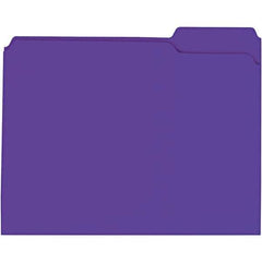 Universal One - 9-5/8 x 11-3/4", Letter Size, Violet, File Folders with Top Tab - 11 Point Stock, 1/3 Tab Cut Location - Apex Tool & Supply