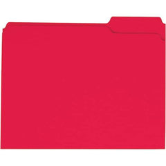 Universal One - 9-5/8 x 11-3/4", Letter Size, Red, File Folders with Top Tab - 11 Point Stock, 1/3 Tab Cut Location - Apex Tool & Supply