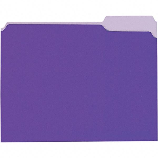 UNIVERSAL - 9-5/8 x 11-3/4", Letter Size, Violet, File Folders with Top Tab - 11 Point Stock, 1/3 Tab Cut Location - Apex Tool & Supply