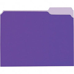 UNIVERSAL - 9-5/8 x 11-3/4", Letter Size, Violet, File Folders with Top Tab - 11 Point Stock, 1/3 Tab Cut Location - Apex Tool & Supply