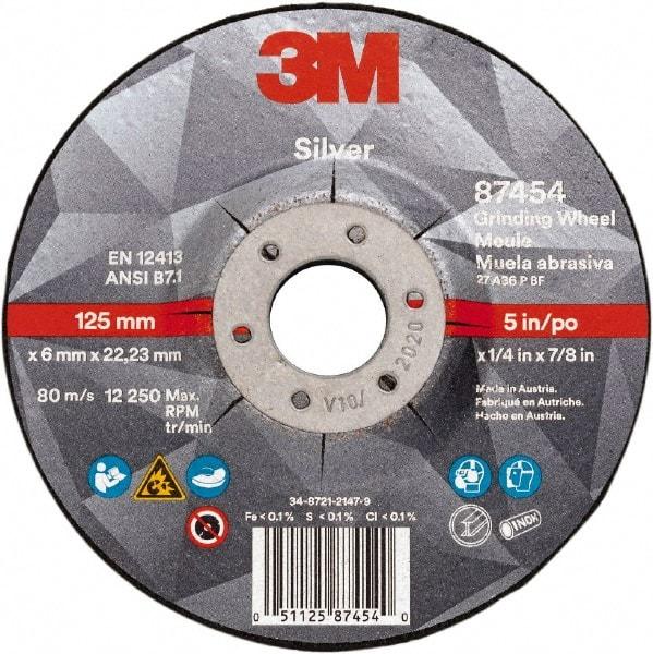 3M - Depressed-Center Wheels Wheel Diameter (Inch): 5 Wheel Thickness (Decimal Inch): 0.2500 - Apex Tool & Supply