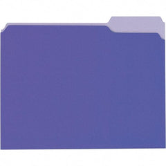 Universal One - 8-1/2 x 11", Letter Size, Violet/Light Violet, File Folders with Top Tab - 11 Point Stock, 1/3 Tab Cut Location - Apex Tool & Supply