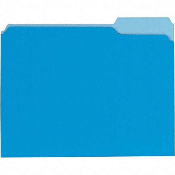 UNIVERSAL - 9-5/8 x 11-3/4", Letter Size, Blue, File Folders with Top Tab - 11 Point Stock, 1/3 Tab Cut Location - Apex Tool & Supply