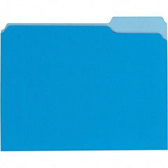 UNIVERSAL - 9-5/8 x 11-3/4", Letter Size, Blue, File Folders with Top Tab - 11 Point Stock, 1/3 Tab Cut Location - Apex Tool & Supply