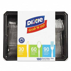Dixie - Combo Pack, Tray w/Plastic Utensils, 90 Forks, 30 Knives, 60 Spoons - Apex Tool & Supply