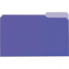 Universal One - 9-5/8 x 14-3/4", Legal, Violet/Light Violet, File Folders with Top Tab - 11 Point Stock, 1/3 Tab Cut Location - Apex Tool & Supply