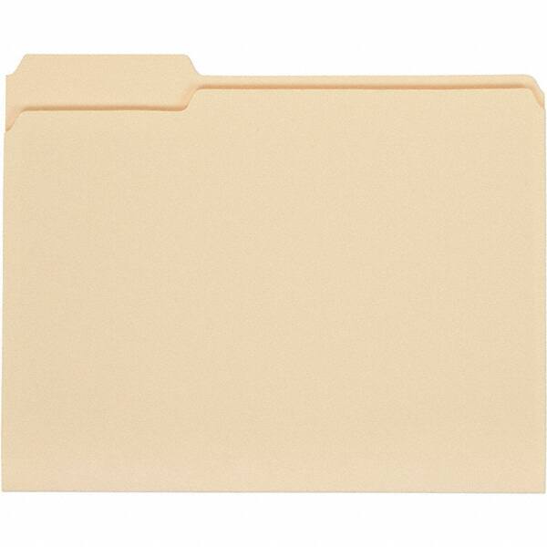 UNIVERSAL - 9-5/8 x 11-3/4", Letter Size, Manila, File Folders with Top Tab - 11 Point Stock, 1/3 Tab Cut Location - Apex Tool & Supply