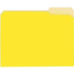 UNIVERSAL - 9-5/8 x 11-3/4", Letter Size, Yellow, File Folders with Top Tab - 11 Point Stock, 1/3 Tab Cut Location - Apex Tool & Supply