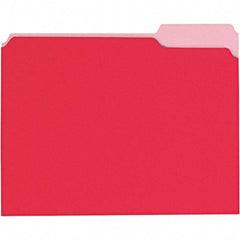 UNIVERSAL - 9-5/8 x 11-3/4", Letter Size, Red, File Folders with Top Tab - 11 Point Stock, 1/3 Tab Cut Location - Apex Tool & Supply