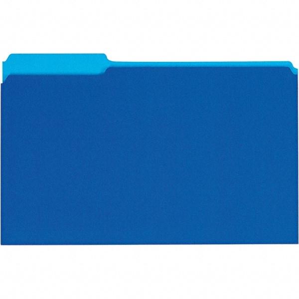 UNIVERSAL - 9-5/8 x 14-3/4", Legal, Blue, File Folders with Top Tab - 11 Point Stock, 1/3 Tab Cut Location - Apex Tool & Supply
