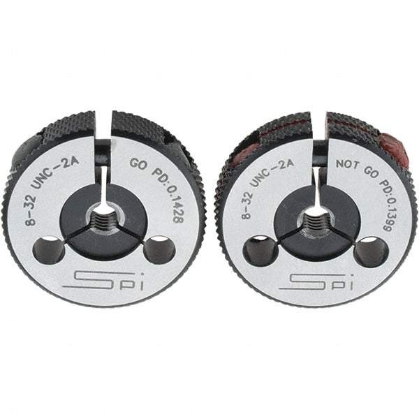 SPI - Ring Thread Go/No Gages Go/No Go: Go; No Go Thread Size: #8-32 - Apex Tool & Supply