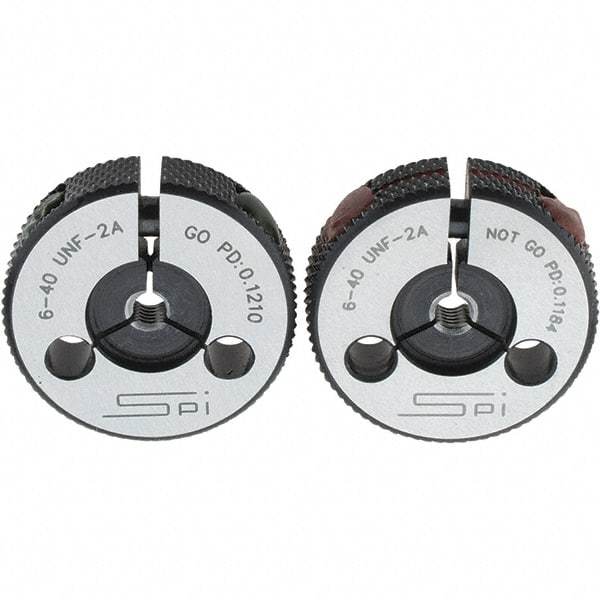 SPI - Ring Thread Go/No Gages Go/No Go: Go; No Go Thread Size: #6-40 - Apex Tool & Supply