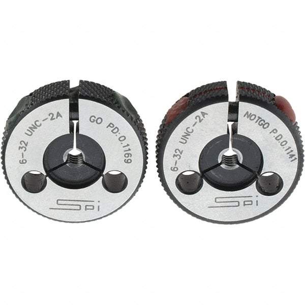 SPI - Ring Thread Go/No Gages Go/No Go: Go; No Go Thread Size: #6-32 - Apex Tool & Supply