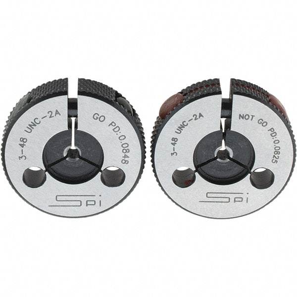 SPI - Ring Thread Go/No Gages Go/No Go: Go; No Go Thread Size: #3-48 - Apex Tool & Supply