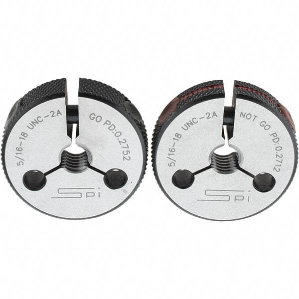 SPI - Ring Thread Go/No Gages Go/No Go: Go; No Go Thread Size: 5/16-18 - Apex Tool & Supply